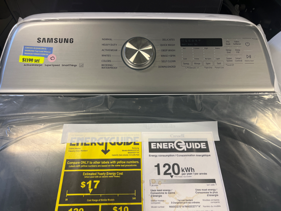 SAMSUNG WA55CG7100AW - Top Load Washer at Doraville Store